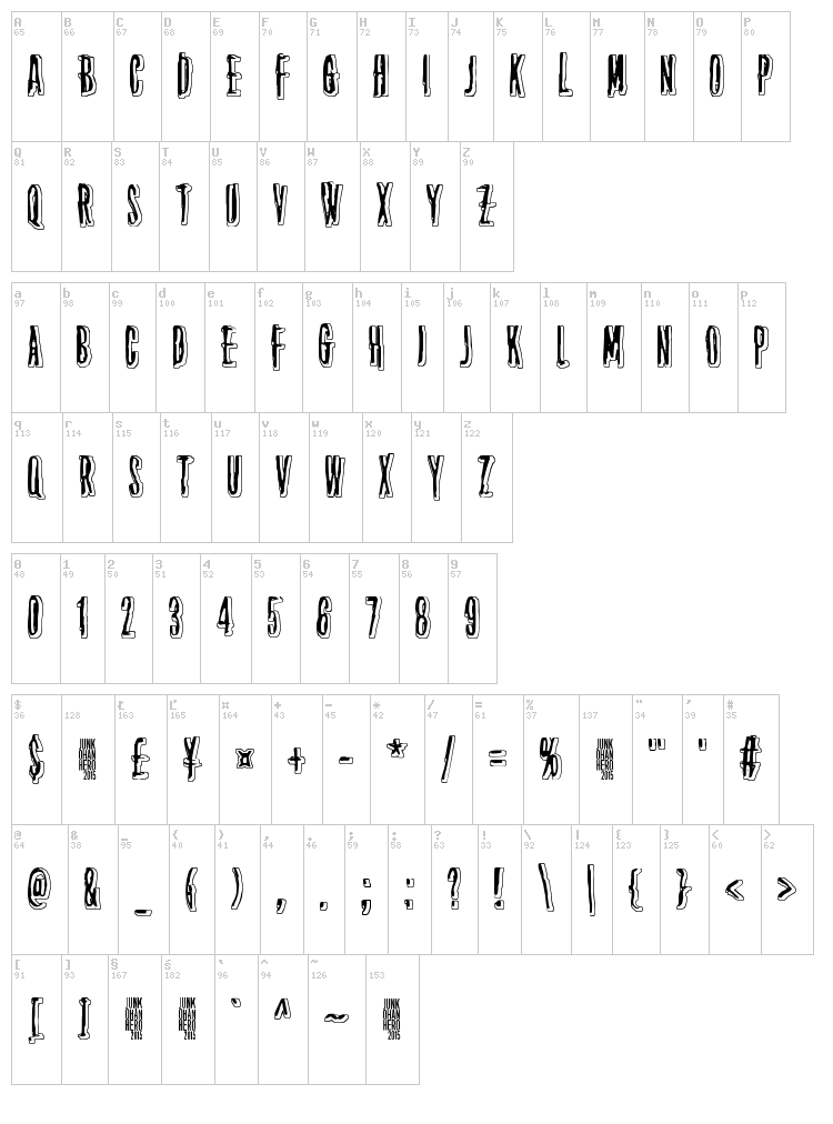 Thirteenth Floor 2 font map